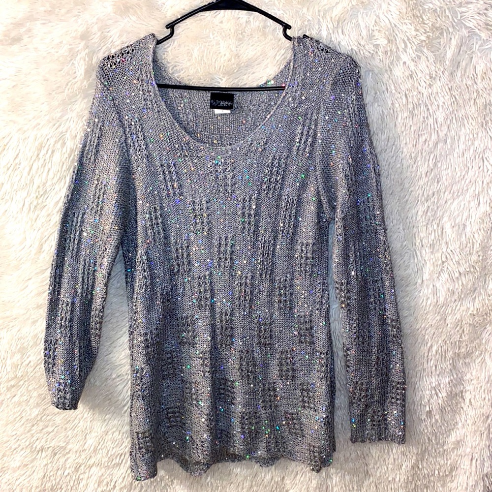 Buckle Sequin Sweater